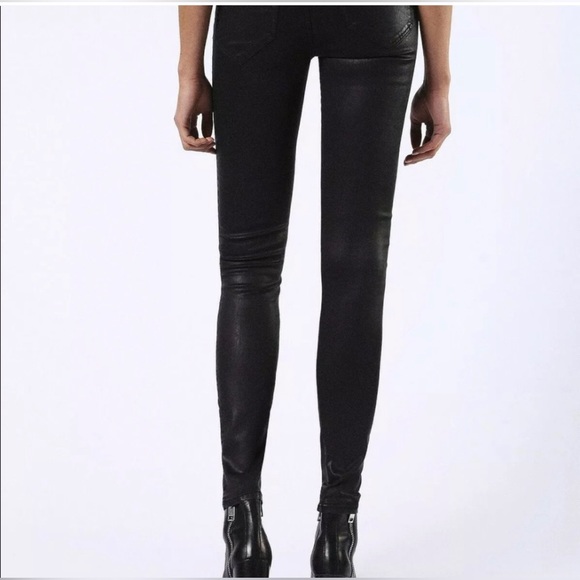 Diesel Black Leather Jeans - Picture 2 of 7